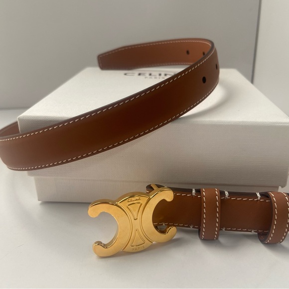 Celine Brown and Gold Women's Belt - Picture 1 of 7